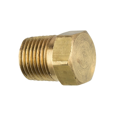Ags Brass Hex Plug, Male (1/8-27 NPT), 1/bag PTF-10B